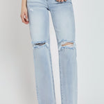 RISEN Full Size High Rise Distressed Wide Leg Jeans - All Mine Now Clothing