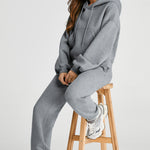 Dropped Shoulder Hooded Top and Pants Active Set - All Mine Now Clothing