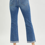 RISEN Full Size Button Fly Cropped Bootcut Jeans Trendsi