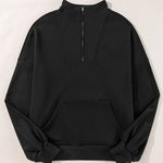 Half Zip Long Sleeve Sweatshirt - All Mine Now Clothing