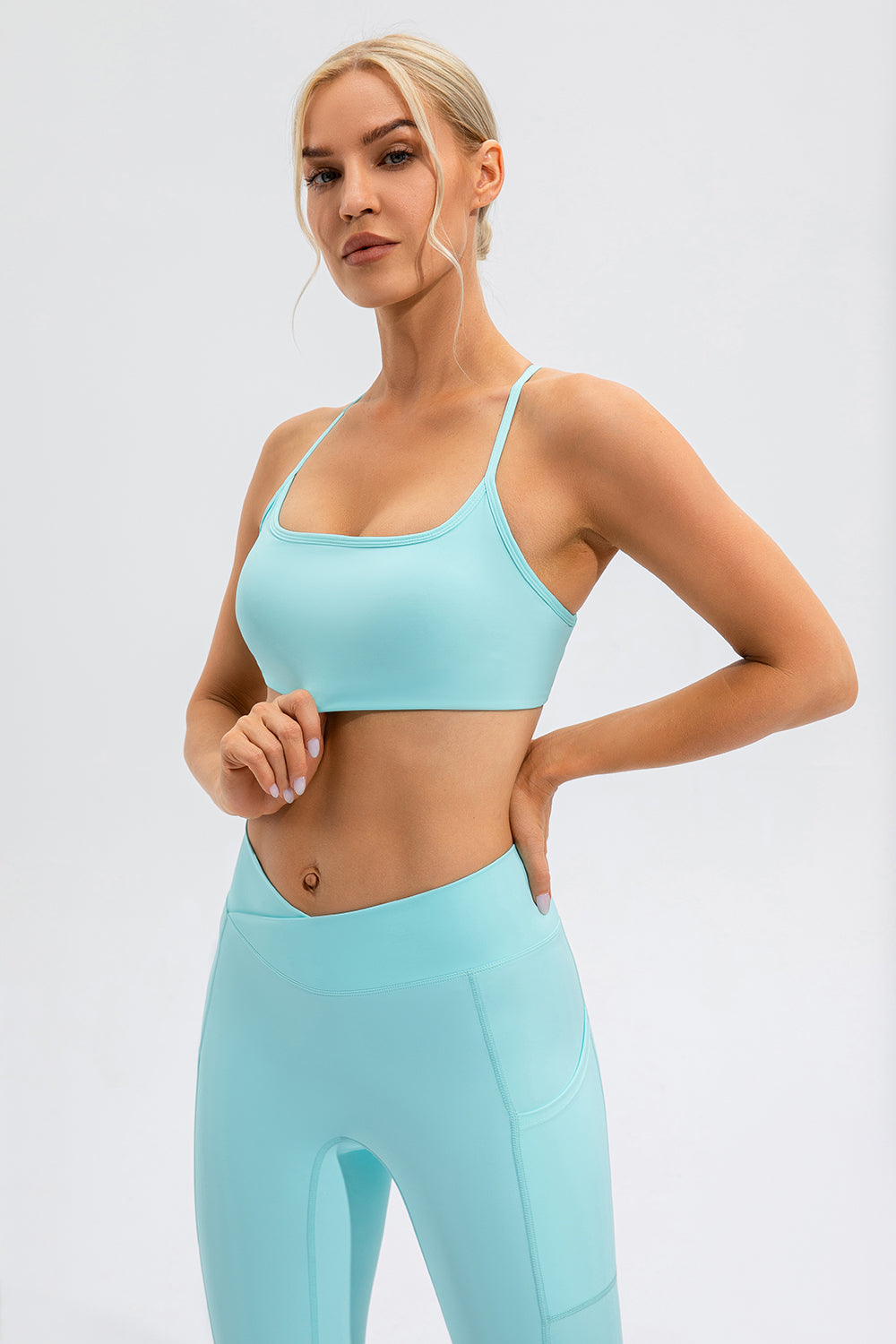 Crisscross Spaghetti Strap Active Cami - All Mine Now Clothing