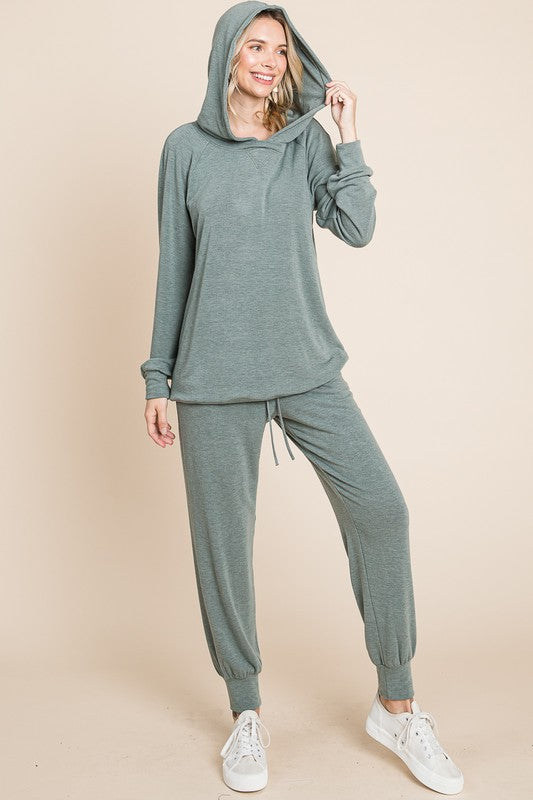 Super Lady Full Size Long Sleeve Hoodie and Tied Pants Set - All Mine Now Clothing