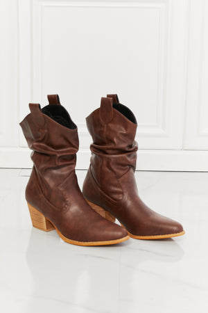 MMShoes Better in Texas Scrunch Cowboy Boots in Brown - All Mine Now Clothing