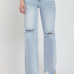 RISEN Full Size High Rise Distressed Wide Leg Jeans - All Mine Now Clothing