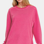 Zenana Full Size Pigment Dyed French Terry Sweatshirt - All Mine Now Clothing