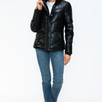 Snobbish Pocketed Zip Up Turtleneck Puffer Jacket - All Mine Now Clothing