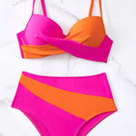 Contrast Sweetheart Neck Bikini Set - All Mine Now Clothing