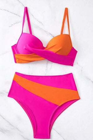 Contrast Sweetheart Neck Bikini Set - All Mine Now Clothing