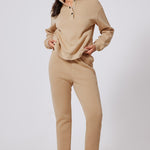 Half Snap Turtleneck Top and Pants Active Set - All Mine Now Clothing