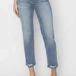 RISEN Full Size High Waist Distressed Cropped Jeans - All Mine Now Clothing