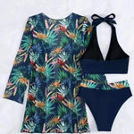 Printed Halter Neck Three-Piece Swim Set - All Mine Now Clothing