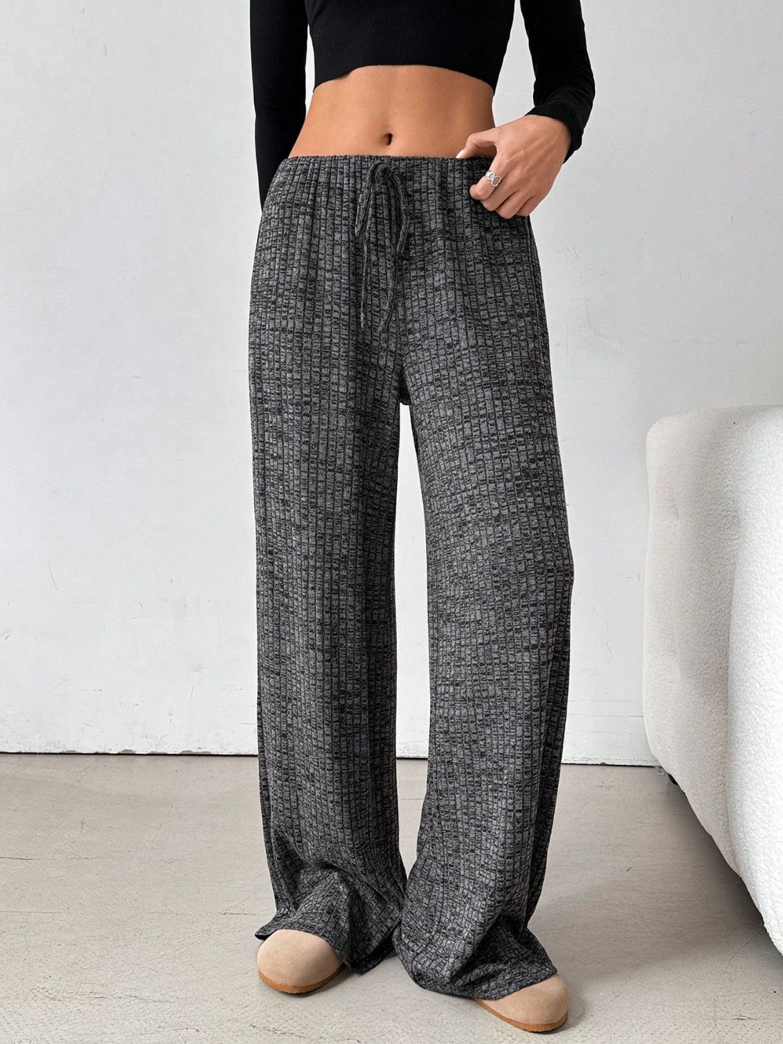 Tied Striped Wide Leg Pants - All Mine Now Clothing