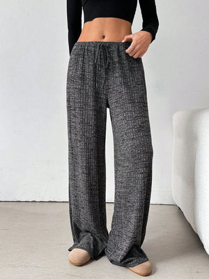 Tied Striped Wide Leg Pants - All Mine Now Clothing