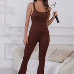 Scoop Neck Wide Strap Active Jumpsuit - All Mine Now Clothing