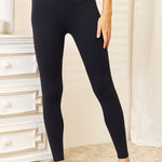 Double Take Wide Waistband Sports Leggings - All Mine Now Clothing