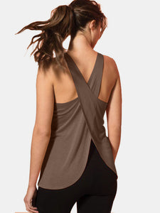 Crisscross Scoop Neck Active Tank - All Mine Now Clothing