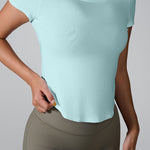 Cutout Round Neck Short Sleeve Active T-Shirt - All Mine Now Clothing