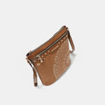 Nicole Lee USA Metallic Stitching Embroidery Inlaid Rhinestone Crossbody Bag - All Mine Now Clothing