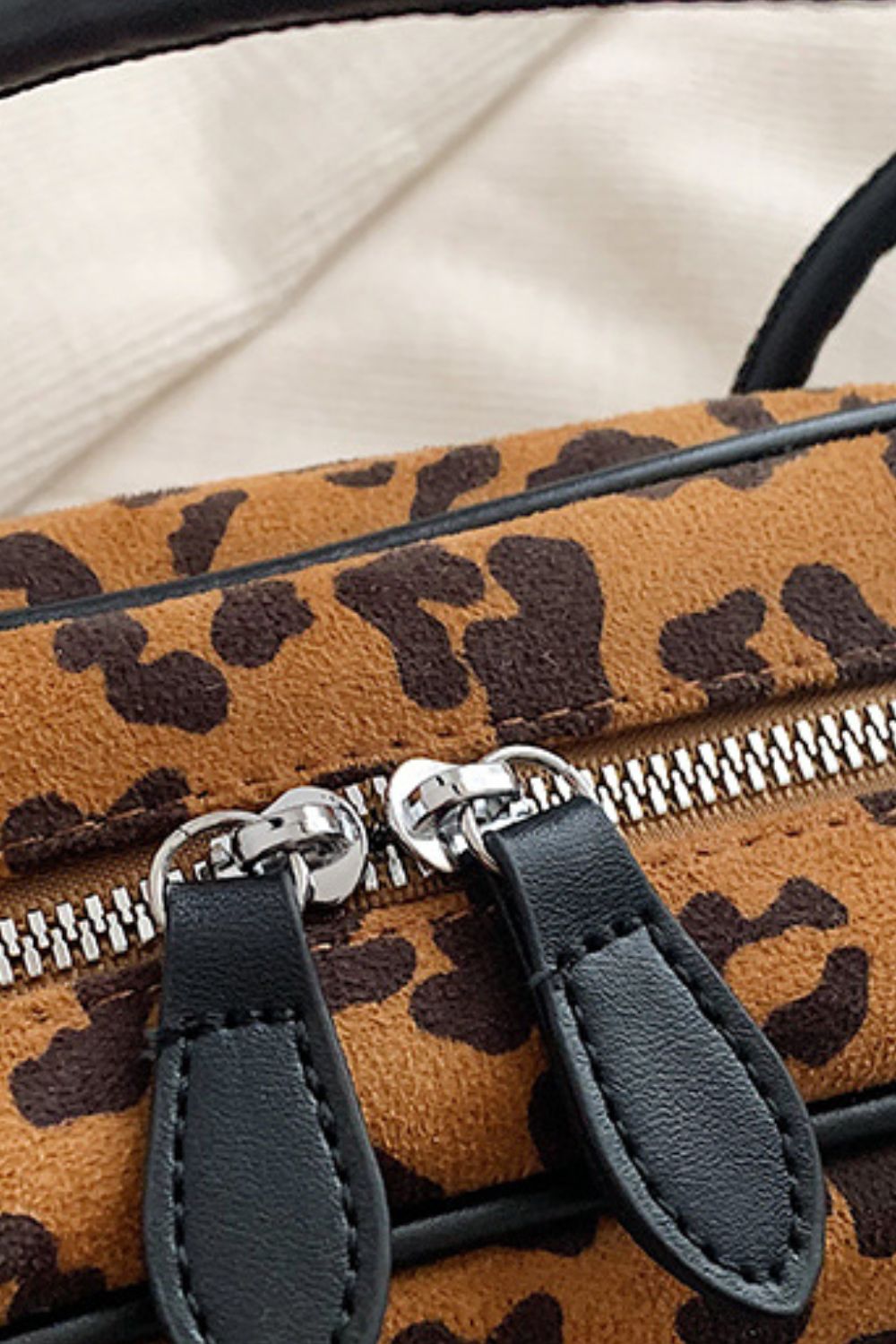 Leopard Suede Medium Shoulder Bag - All Mine Now Clothing