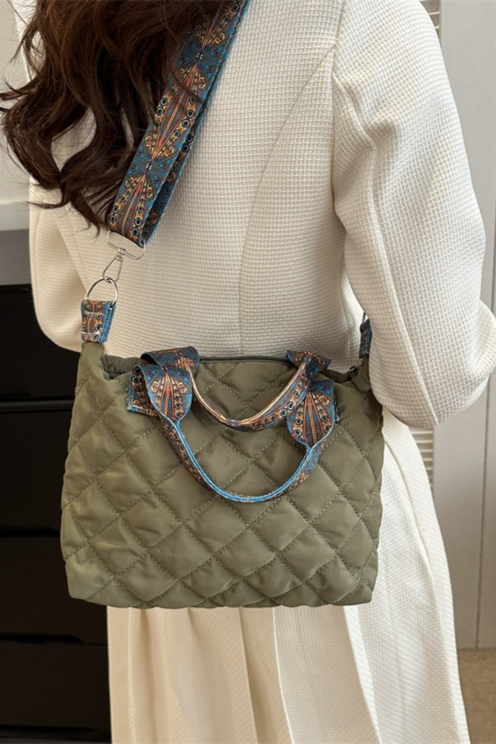 Bubble Textured Printed Strap Handbag - All Mine Now Clothing