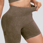 Washed High Waist Active Shorts - All Mine Now Clothing