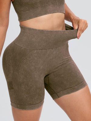 Washed High Waist Active Shorts - All Mine Now Clothing