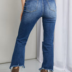 RISEN Frayed Hem Distressed Cropped Jeans - All Mine Now Clothing