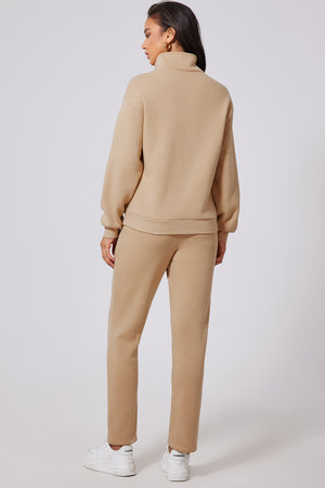 Half Snap Turtleneck Top and Pants Active Set - All Mine Now Clothing