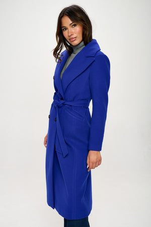 Coalition LA Double-Breasted Longline Coat with Belt - All Mine Now Clothing