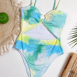 Cutout Tie-Dye Spaghetti Strap One-Piece Swimwear - All Mine Now Clothing