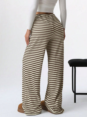 Tied Striped Wide Leg Pants - All Mine Now Clothing