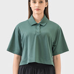 Millennia Half Button Short Sleeve Active T-Shirt - All Mine Now Clothing