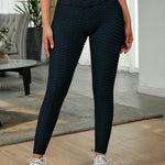 Textured High Waist Active Leggings - All Mine Now Clothing