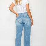 bytos Full Size Distressed High Rise Straight Jeans - All Mine Now Clothing