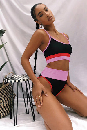 Color Block Spaghetti Strap Two-Piece Swim Set - All Mine Now Clothing