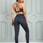 Leopard Cutout Sports Bra and Leggings Set - All Mine Now Clothing