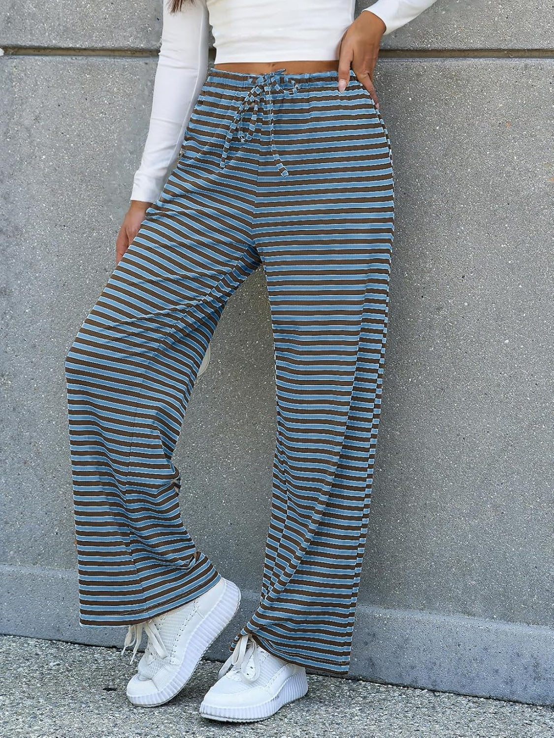 Lovelet Striped Wide Leg Pants - All Mine Now Clothing