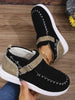 Contrast Round Toe Buckle Sneakers - All Mine Now Clothing