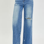 RISEN Full Size High Rise Frayed Hem Wide Leg Jeans - All Mine Now Clothing