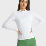 Millennia Half Zip Thumbhole Sleeve Sports Top - All Mine Now Clothing