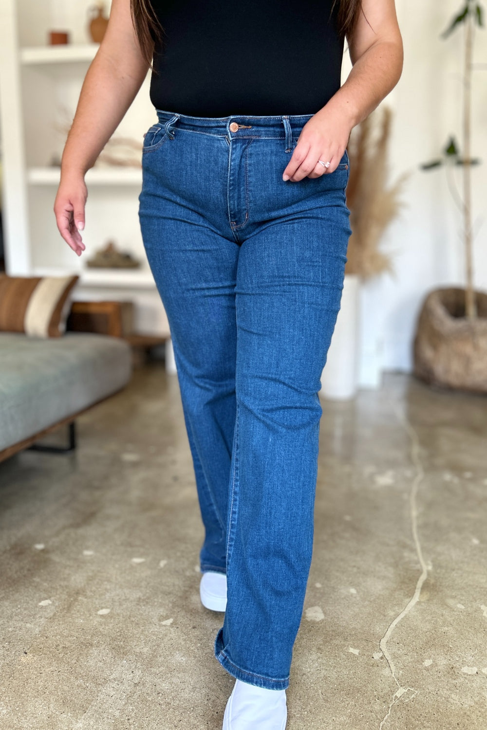 Judy Blue Full Size High Rise Straight Jeans - All Mine Now Clothing