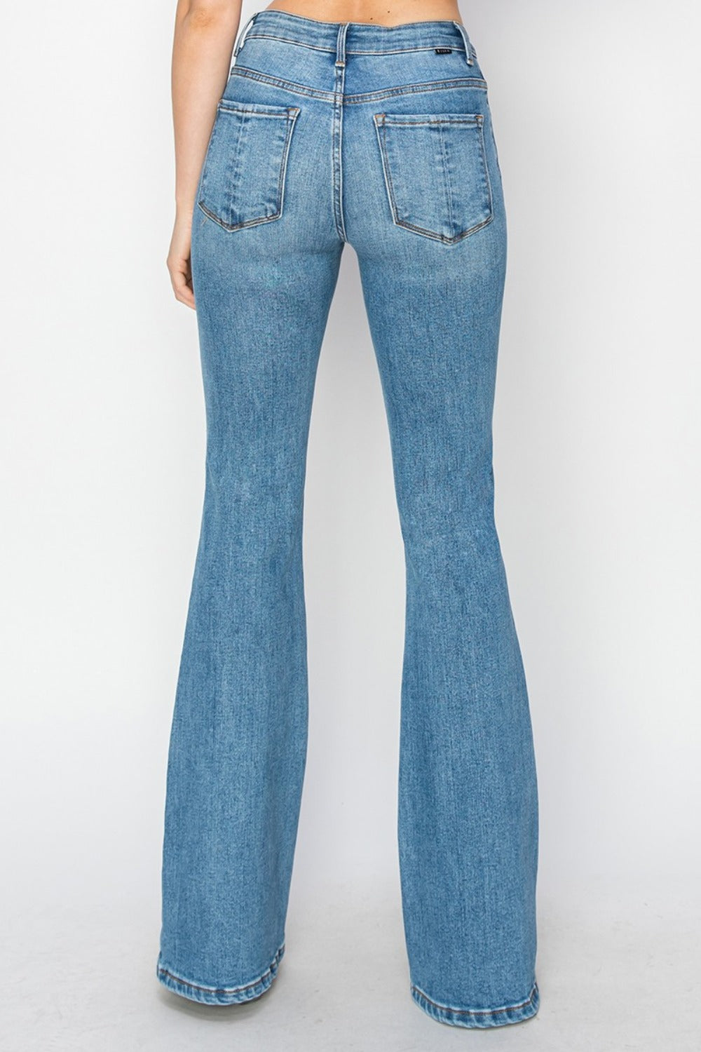 RISEN Mid Rise Flare Jeans with Pockets - All Mine Now Clothing