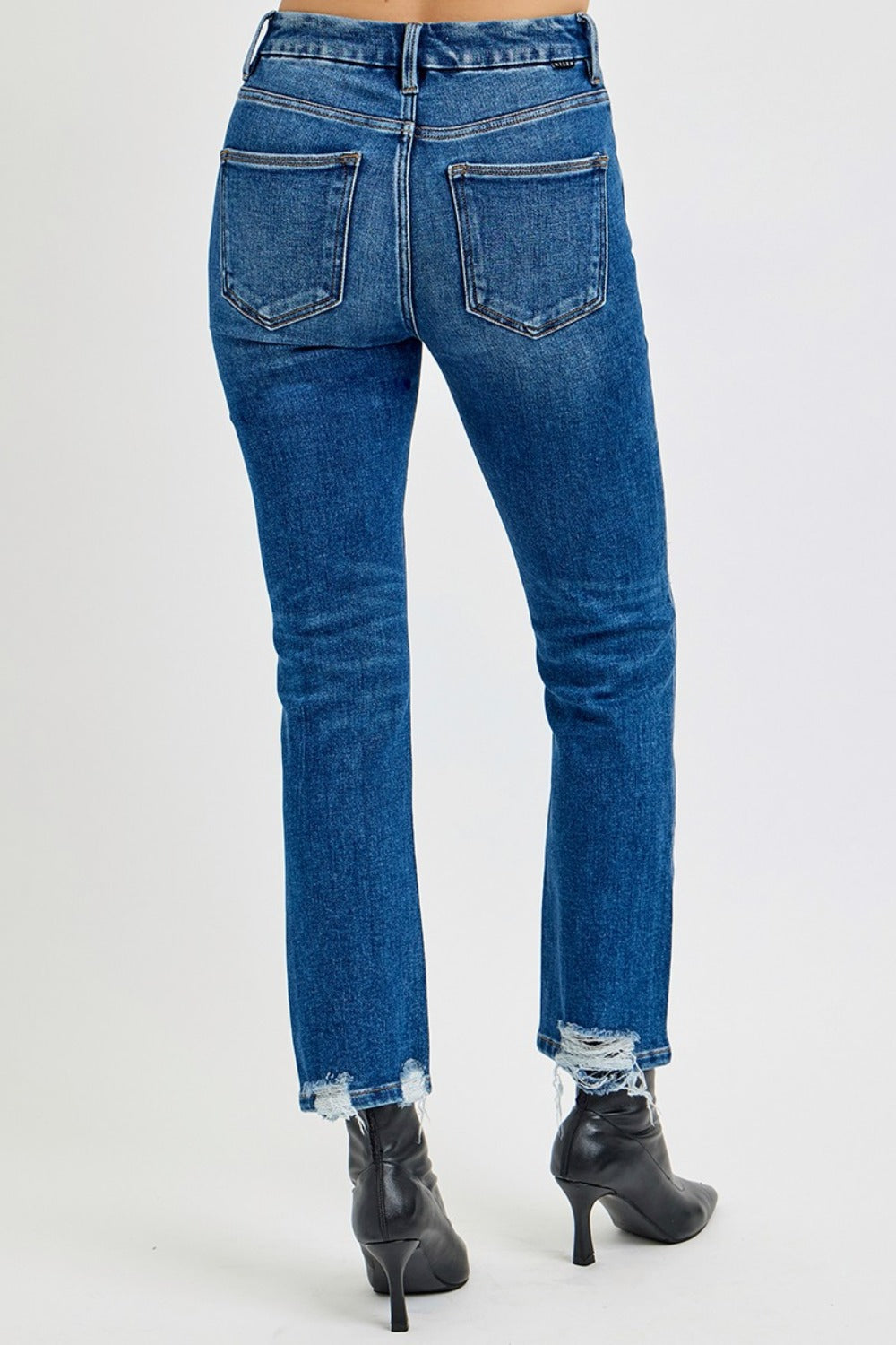 RISEN Full Size High Rise Distressed Crop Straight Jeans - All Mine Now Clothing