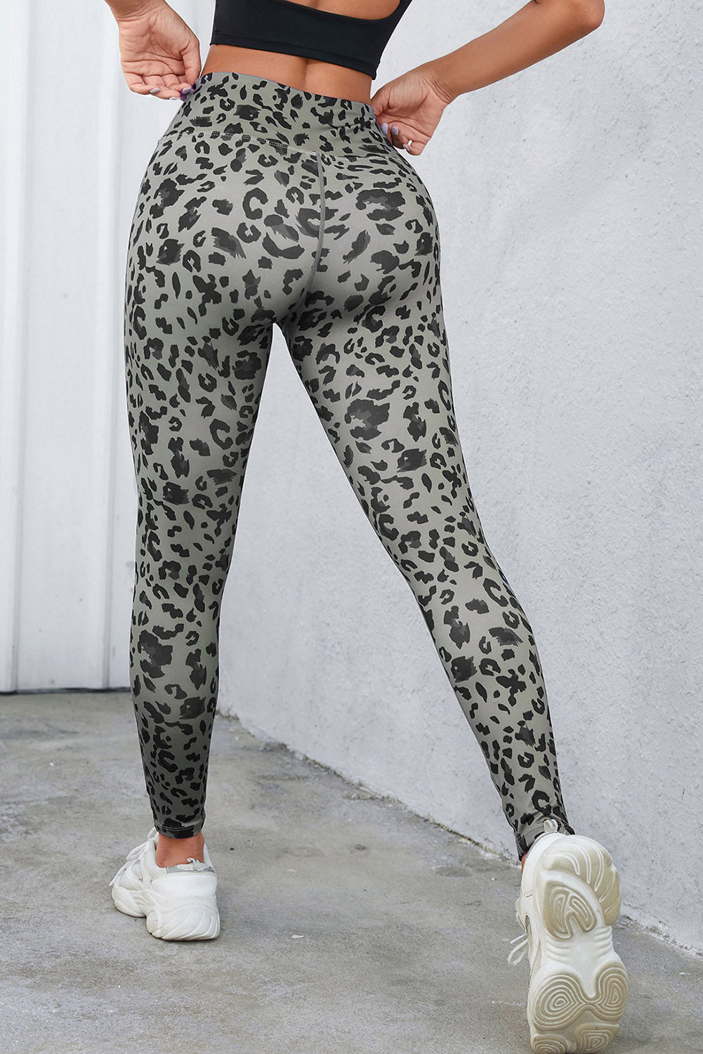 Leopard Print Wide Waistband Leggings - All Mine Now Clothing