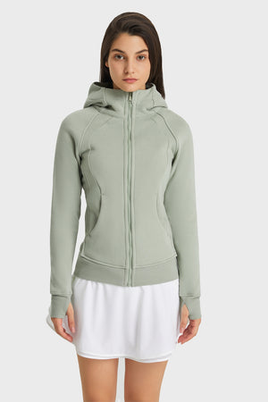 Millennia Zip Up Seam Detail Hooded Sports Jacket - All Mine Now Clothing