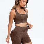 Scoop Neck Wide Strap Top and Shorts Active Set - All Mine Now Clothing