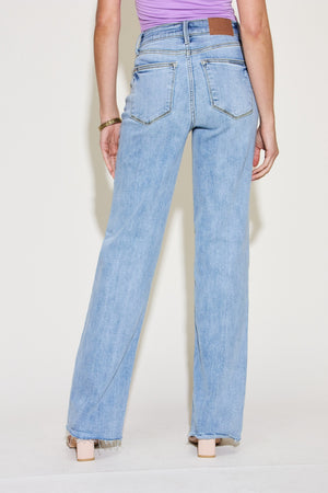 Judy Blue Full Size V Front Waistband Straight Jeans - All Mine Now Clothing