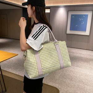 Houndstooth Canvas Travel Bag - All Mine Now Clothing