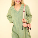 VERY J Mineral Washed Oversized A-Line Mini Dress Trendsi