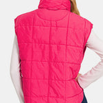 Zenana Zip Up Cropped Puffer Vest with Pockets - All Mine Now Clothing